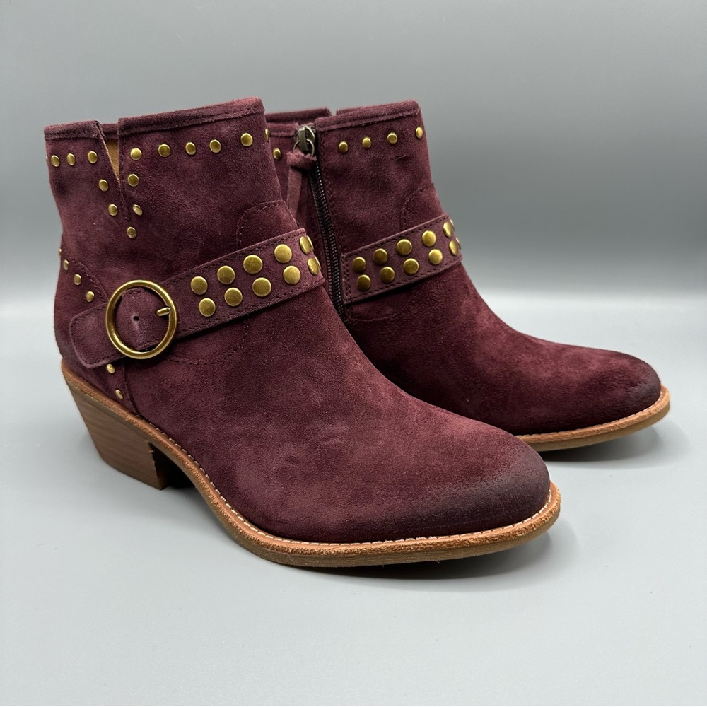 Sofft suede leather comfort heeled boots Red women’s size 7 - Picture 2 of 12